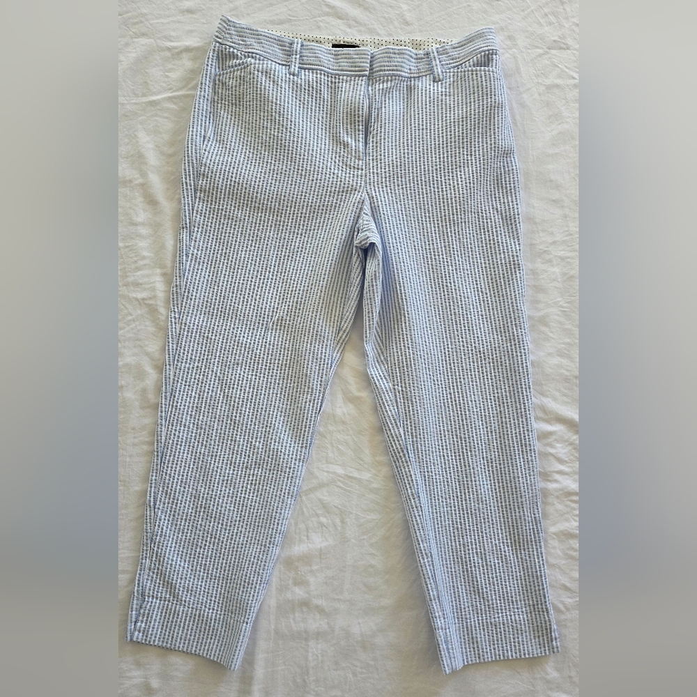 SOLD Talbots Blue and White Seersucker  Ankle Pants